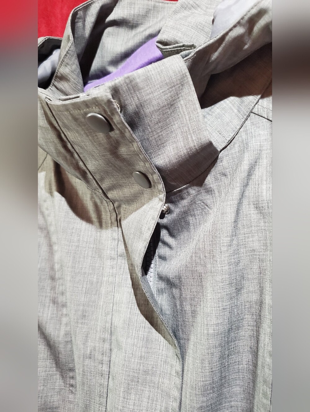 Kirkland Signature Light Gray Women's Trench Coat - Picture 6 of 8